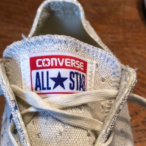 Converse Shoes Allstar low cut natural shoes sparkle! Red & blue arrow print 8 - Picture 2 of 13
